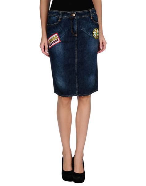 versace jeans couture denim skirt